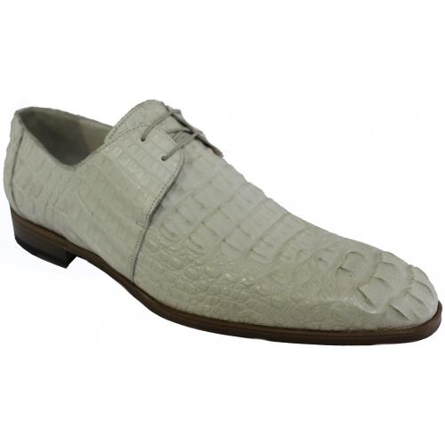 Fennix "3562" Bone Genuine All-Over Hornback Crocodile Shoes